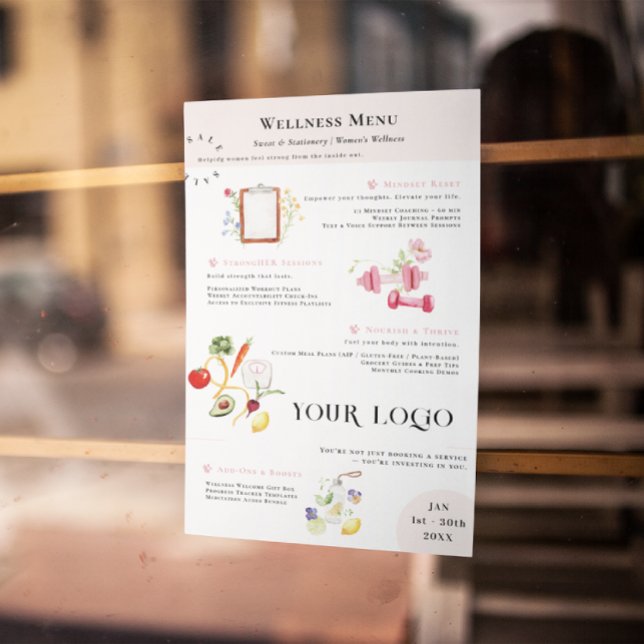 Floral Fitness & Nutrition Service List Template Flyer (Creator Uploaded)