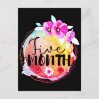 Floral Five-Month-Old Baby Milestone Label