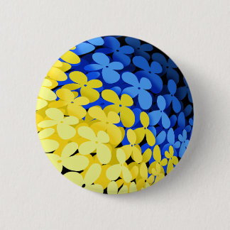Floral flag of Ukraine 6 Cm Round Badge