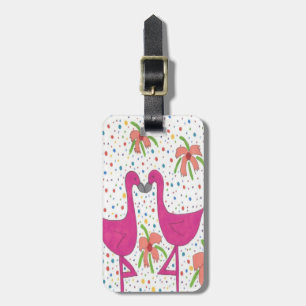 Floral Flamingo Fiesta Luggage Tag