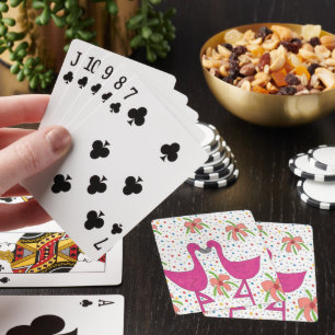 Floral Flamingo Fiesta Playing Cards