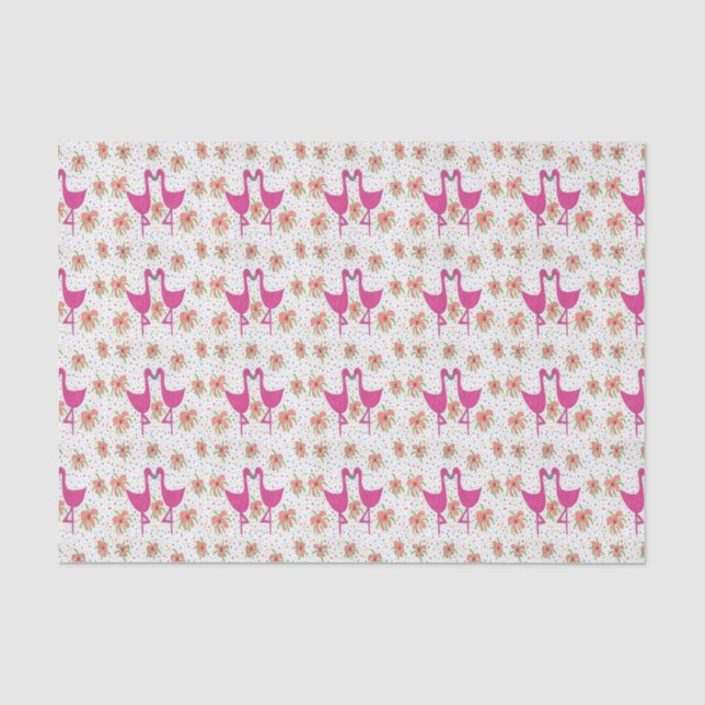 Floral Flamingo Fiesta Tissue Paper (Front)
