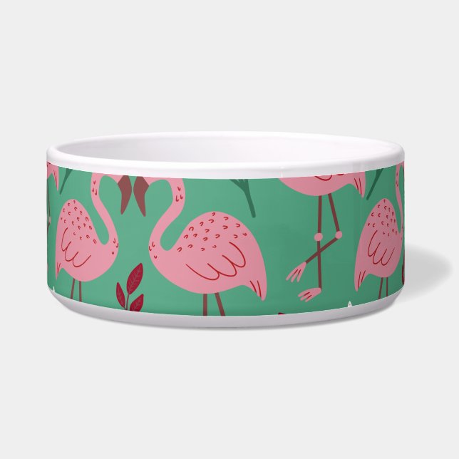 Floral flamingo seamless pattern pink green (Front)