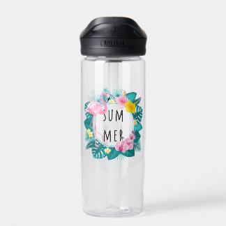 Floral Flamingo Summer Bliss Water Bottle