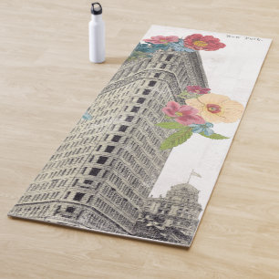 Floral Flat Iron New York, NY Yoga Mat