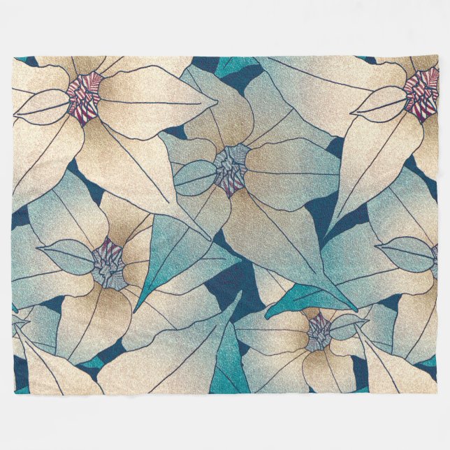 Floral Fleece Blanket (Front (Horizontal))