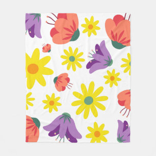 Floral fleece blanket