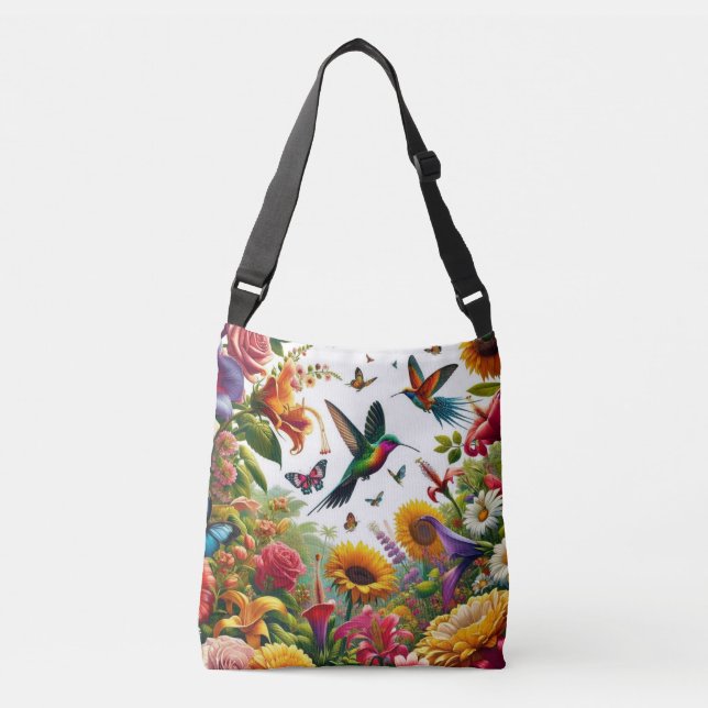 Floral Flight Fantasy Crossbody Bag (Front)