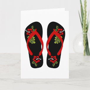 Floral Flip Flops Greeting Cards