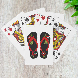 Floral Flip Flops Playing Cards