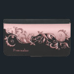 Floral Florid Pink Rose Metallic on Black Samsung Galaxy S5 Wallet Case<br><div class="desc">Wallet Cases. Featured in a pretty rose florid floral faux metallic design on black background with DIY Text. ⭐This Product is 100% Customisable. Graphics and / or text can be deleted, moved, resized, changed around, rotated, etc... 99% of my designs in my store are done in layers. This makes it...</div>