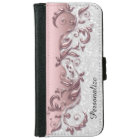 Floral Florid Rose Metallic White Confetti