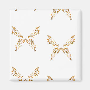 Floral flourish butterflies magnet