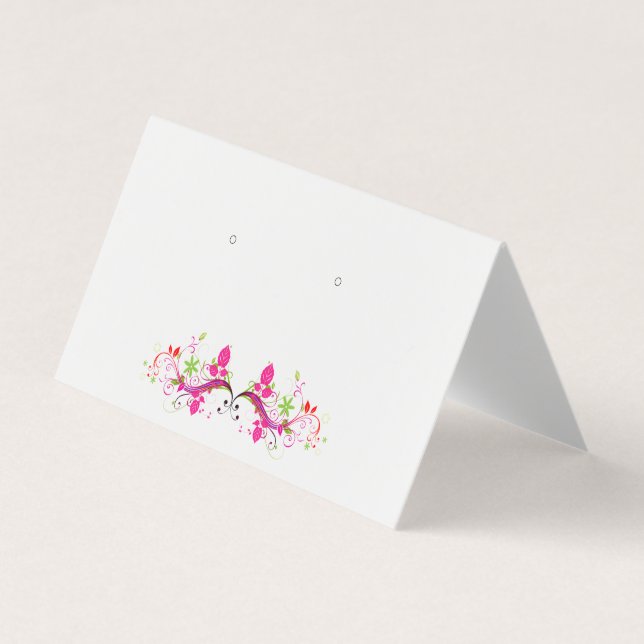 Floral Flourish Folded Tent Earring Display Cards (Front)