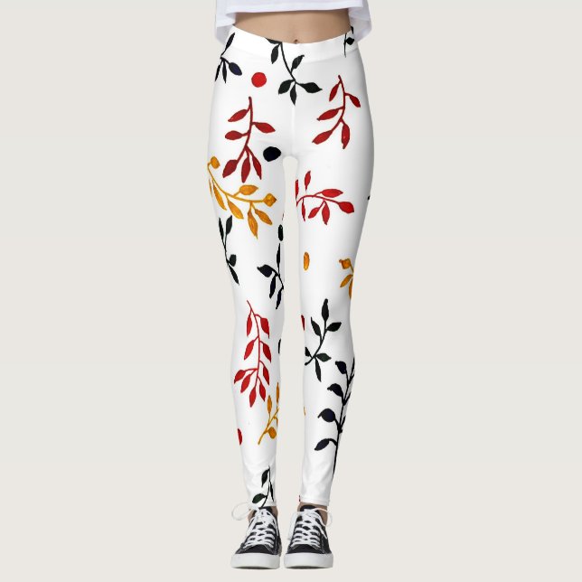 Floral Flow: Patterned Leggings (Front)