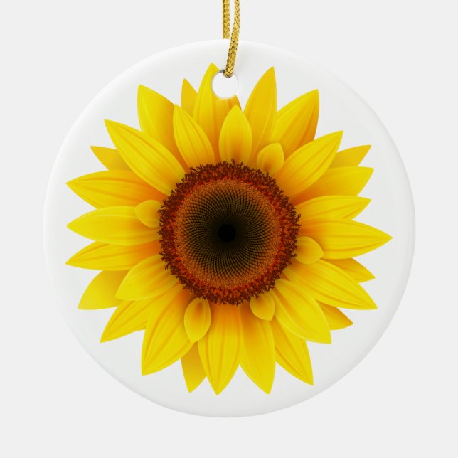 Floral ,Flower ,Garden ,Womens Fall , Sunflower Ceramic Ornament (Front)
