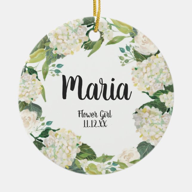 Floral Flower Girl Christmas Ornament (Front)