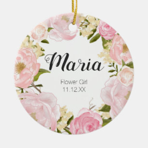 Floral Flower Girl Christmas Ornament
