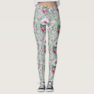 Floral Flower Pastel Colour Garden Nature Lover Leggings