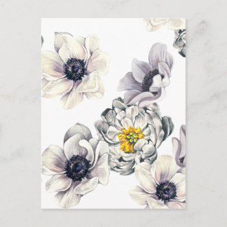 Floral Flower Peony Anemone Fresh Spring Artistic Postcard