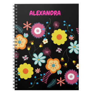Floral Flower Power Colourful Pink Notebook