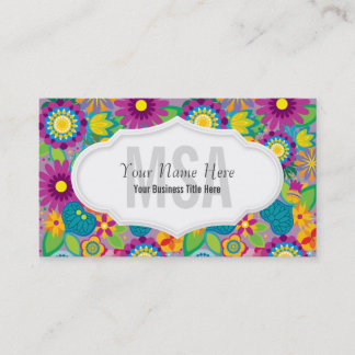 Floral Flower Power Salon Colourful Blooms Business Card