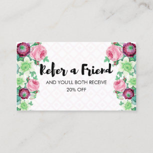 Floral Flower Refer a Friend Referral