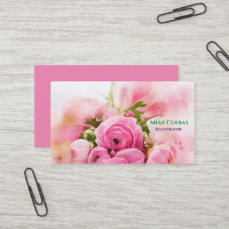 Floral Flower Roses Bouquet Abstract Business Card