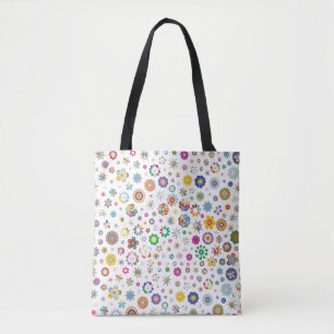 floral flower spring summer colourful art tote bag