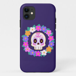Floral Flower Sugar Skull iPhone 11 Case