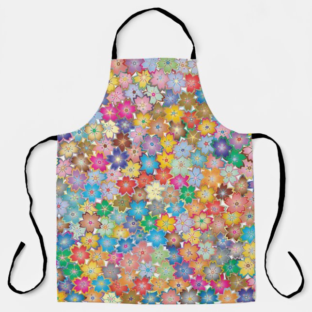 Floral flowers background pattern apron (Front)