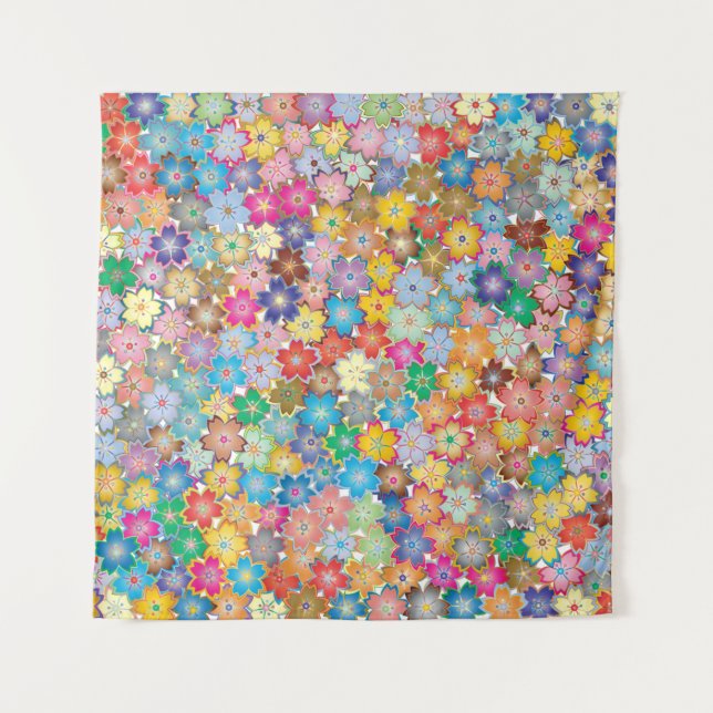 Floral flowers background pattern tapestry (Front)