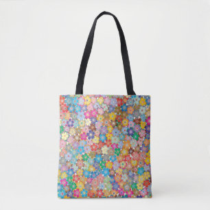 Floral flowers background pattern tote bag