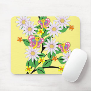 Floral Flowers Butterfly Mouse Pad! Mouse Pad