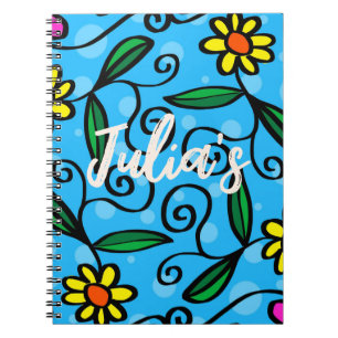 Floral flowers drawn modern painting art notebook