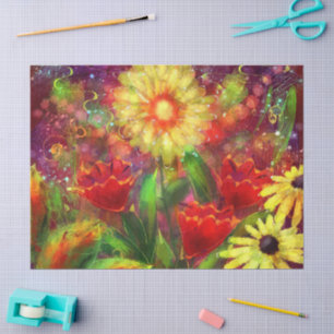 Floral Flowers Flower Abstract Art Decoupage Tissue Paper