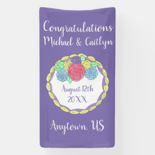 Floral Flowers Roses Bridal Shower Wedding Cake Banner