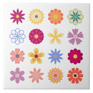 Floral Flowers, Vintage Flowers Ceramic Tile