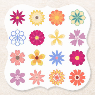 Floral Flowers, Vintage Flowers, Garden Floral Paper Coaster