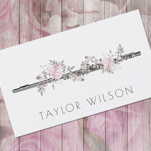 floral flute teacher business card (Creator Uploaded)