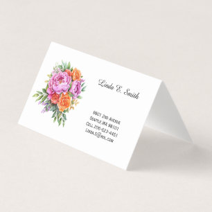 Floral Folded Calling Card