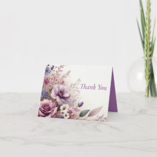 Floral Folded Thank You Card