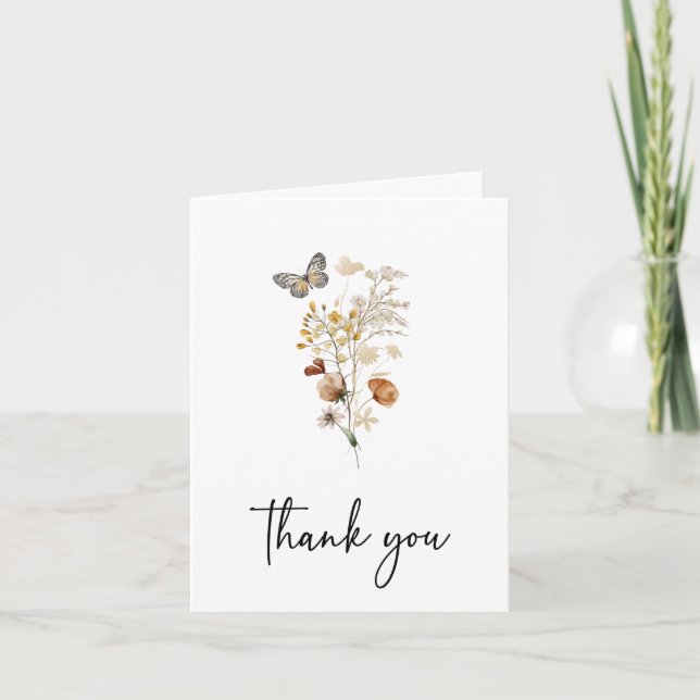 Floral Folded Thank You Card (Front)