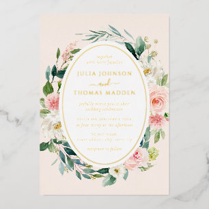 Floral Foliage Blush Gold  Wedding