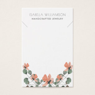 Floral Foliage Necklace Jewellery Display Cards