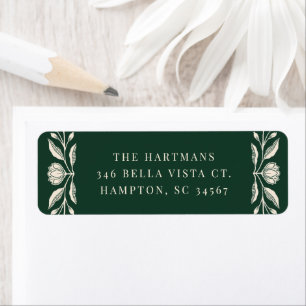 Floral Folk Art Christmas Holiday Return Address Return Address Label