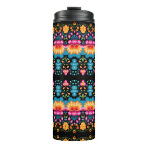 Floral Folk Art Modern Thermal Tumbler