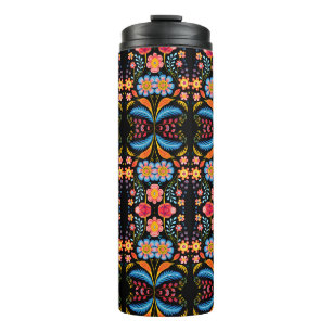 Floral Folk Art Modern Thermal Tumbler