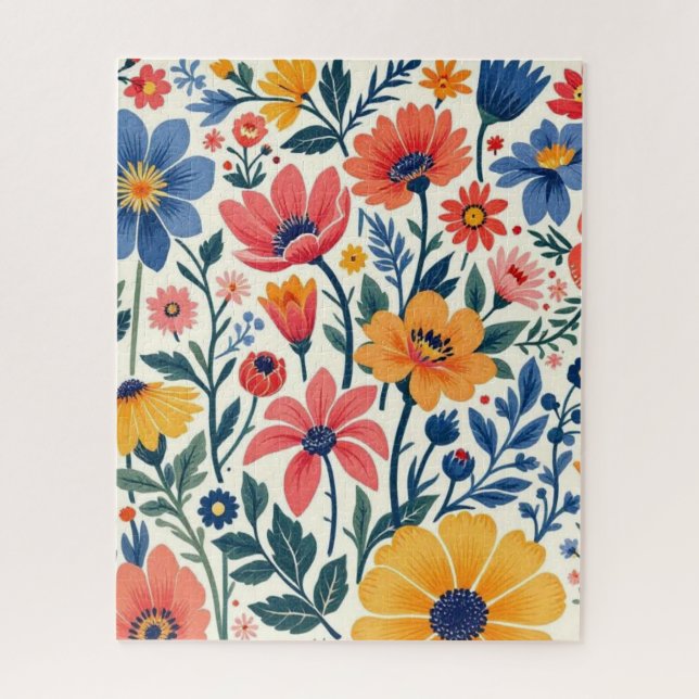 Floral Folk Art Puzzle (Vertical)