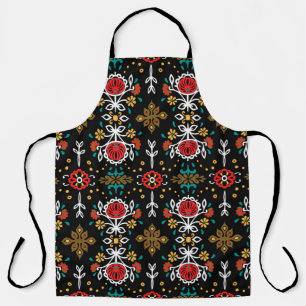 Floral folk pattern: Indian embroidery. Apron